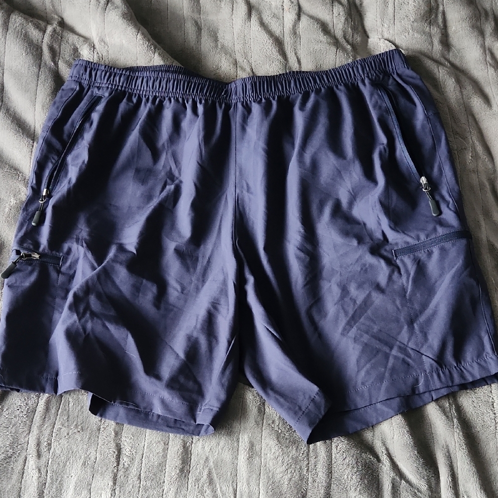 Women's Athletic Nylon Shorts - Navy Brand Santiny Size Xxll